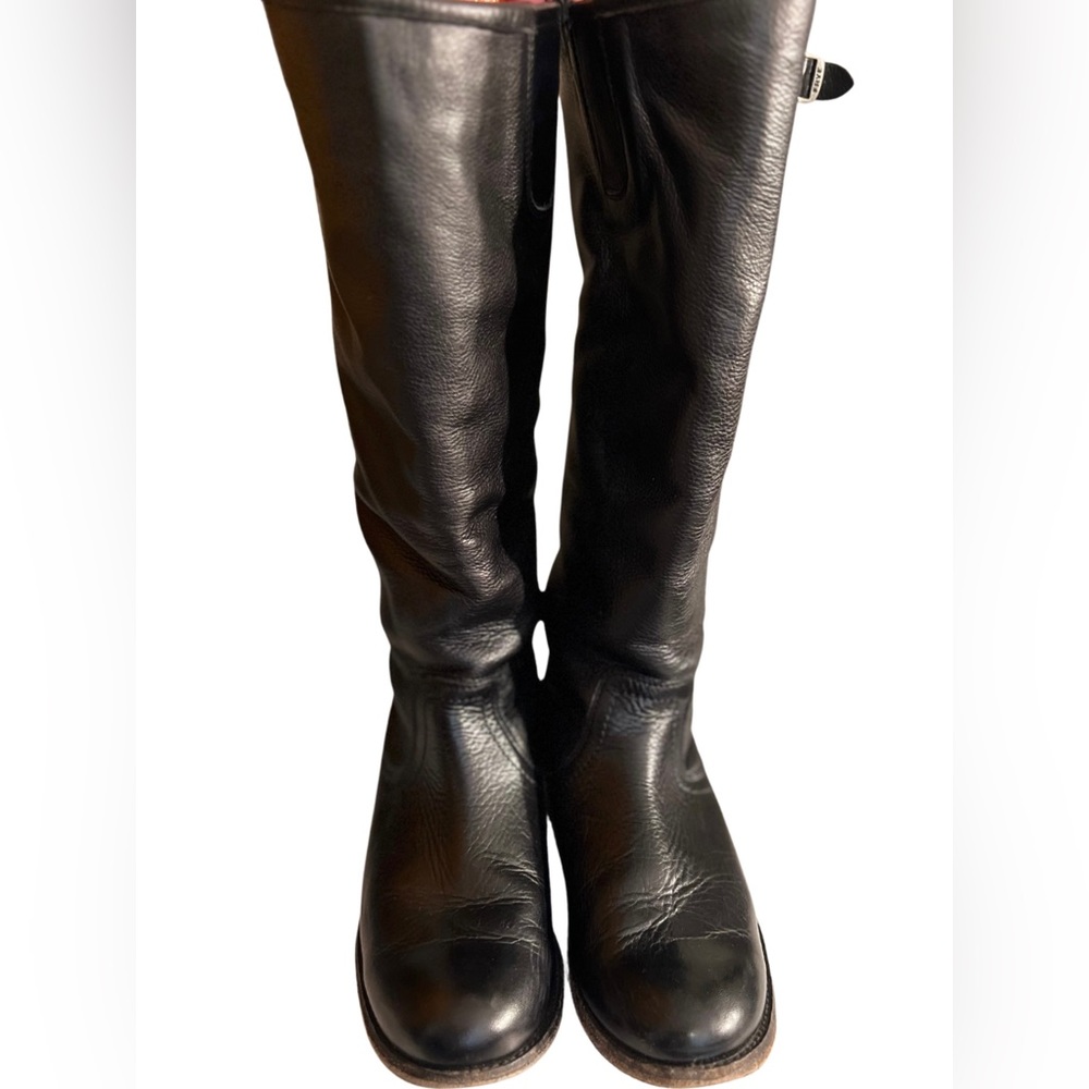 Frye Black Leather Knee-High Boots